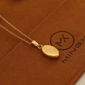 Evil eye oval necklace