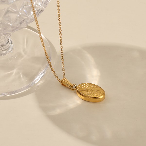 Evil eye oval necklace, photo 2