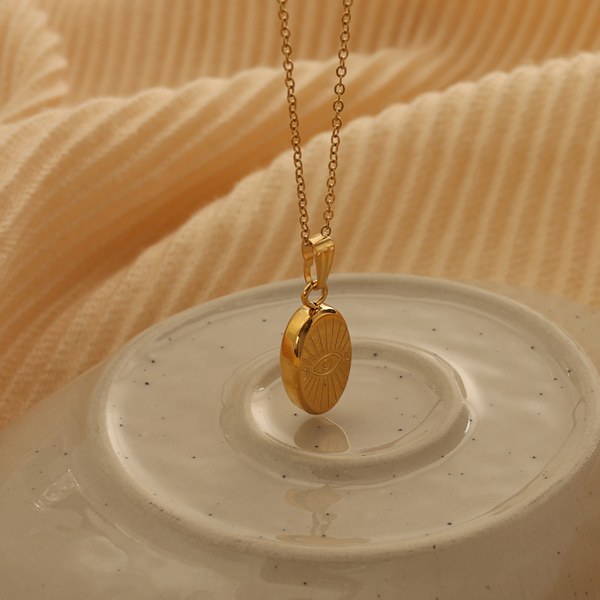 Evil eye oval necklace, photo 3