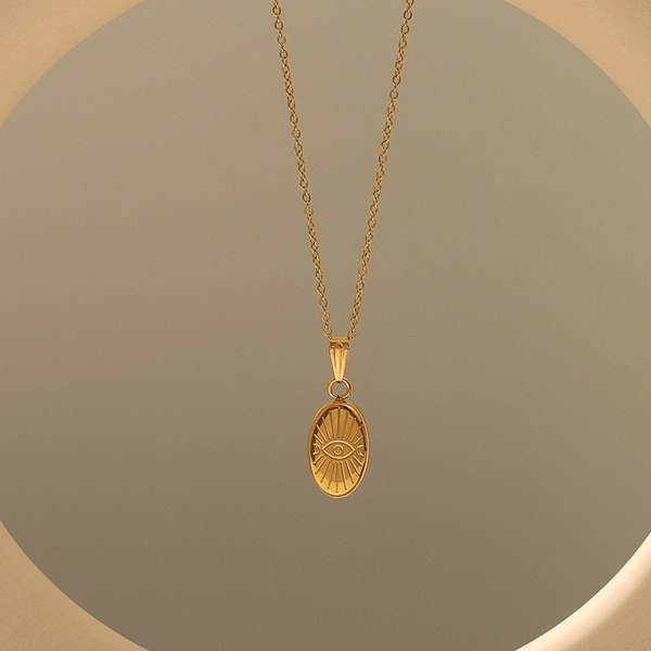 Evil eye oval necklace, photo 4