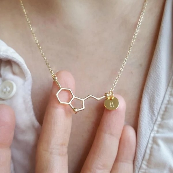 Serotonin molecule necklace